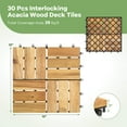 thumbnail image 3 of Costway 30 PCS Interlocking Flooring Tiles Floor Decking for Patio Acacia Wood Outdoor, 3 of 10