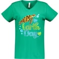 thumbnail image 3 of Inktastic Earth Day Sea Turtle and Hearts Women's V-Neck T-Shirt, 3 of 5