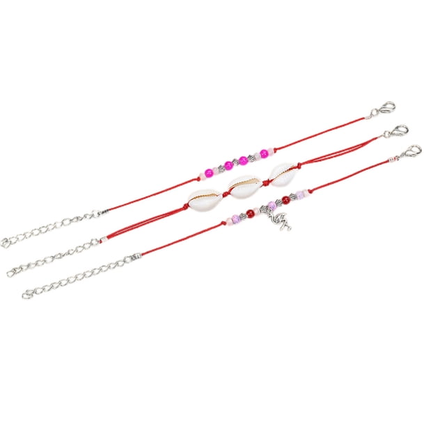 Qarigey 3 piezas de pulseras con cuentas, conjunto de joyería de muñeca étnica ajustable para mujer, accesorios populares elegantes, cadena de mano Ropa, zapatos y accesorios Miscelánea Qarigey AP010282-00