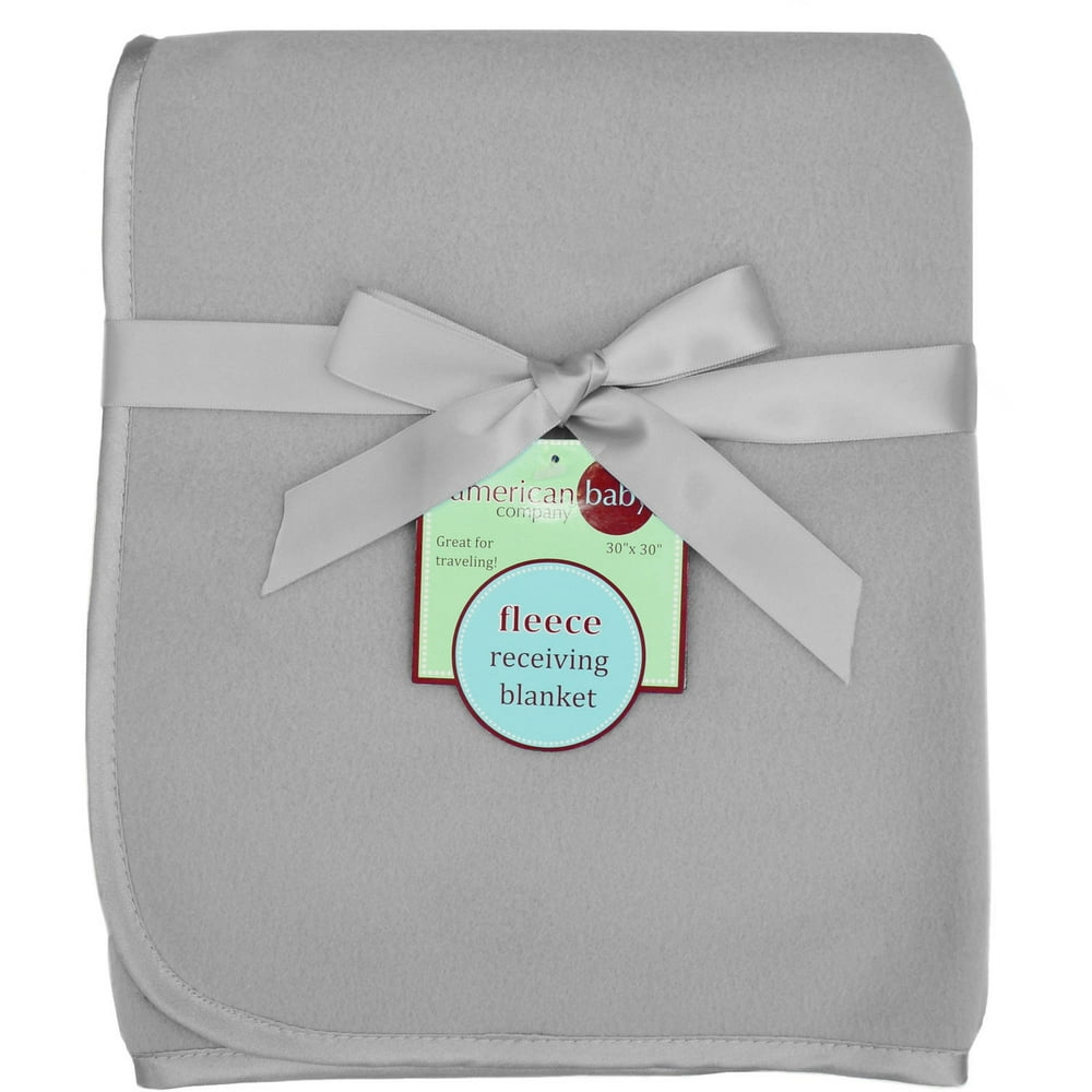 TL Care Fleece Blanket with Satin Trim, Gray, 3/8", for Boys and Girls