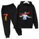 thumbnail image 3 of Conjunto de sudadera y pantalones deportivos para niños, conjunto de 2 piezas para niños y niñas, ropa para niños con estampado de avatar de Ronaldo, 3 of 5
