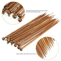 CRAFTHROU 36 Pieces Short Knitting Needles Durable Carbonized Round Point Professional