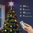 thumbnail image 2 of Lewondr Christmas Star Tree Topper with Timer Function,11 inch Multilayer Hexagonal Tree Toppers with 8 Light Modes for Home Holiday Xmas, USB Remote Controlled,Silver White, 2 of 8