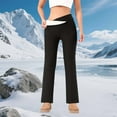 thumbnail image 6 of cocolona Womens Fleece Lined Leggings Winter Warm High Waist Straight Leg Yoga Pants Business Casual Work Dress Pants, 6 of 8