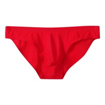 Men's Underwear Men Fashion Underpants Solid Knickers Briefs Underwear Pant Panties Men Underwear Brief(Color:Red,Size:M)