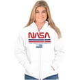 thumbnail image 3 of NASA Retro Worm Logo American Flag Unisex Plus Size Zip Hoodie Brisco Brands 2X, 3 of 5