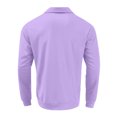 thumbnail image 5 of Men's Winter Solid Color Lapel Loose Long Sleeve T-Shirt, Henley Button Up Sport Top for Casual Wear, Gym and Lounge Style,Purple,M, 5 of 6