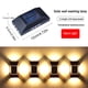thumbnail image 3 of Lámpara solar de pared de cuatro lados para exteriores, IP65, decoración moderna para el hogar, jardín, porche, 1 unidad, 3 of 7