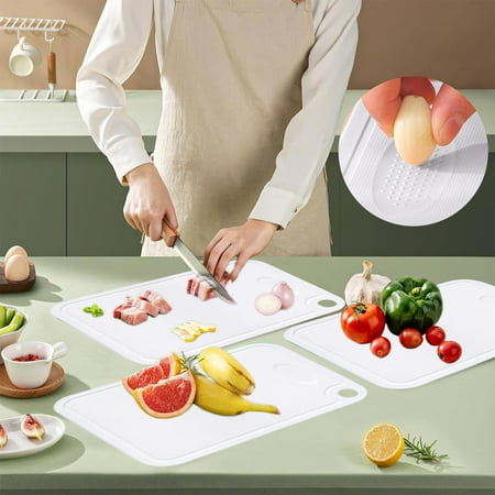 

Avtoify Kitchen Supplies Grinding Cutting Boards for Kitchen Dishwasher Safe Doubles Sided Use Design Extra Large Cutting Boards for Meats Vegetables Fruit Easy Grip Handle Non Slip