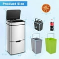 thumbnail image 3 of Costway 19 Gal Kitchen Trash Can with Soft Closing Lid & Stay-open Design Inner Buckets Silver, 3 of 10
