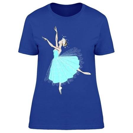 Cute Ballerina In Blue Dress Tee Women's -Image by Shutterstock