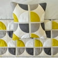 thumbnail image 2 of The HomeCentric King / Queen / Twin Yellow & Grey Luxury Queen 74"x18" Bed Runner WITHOUT Pillow Cover, Emboroidered, Quilted & Geometric Bed Scarf on Cotton fabric - Geo Fusion, 2 of 5