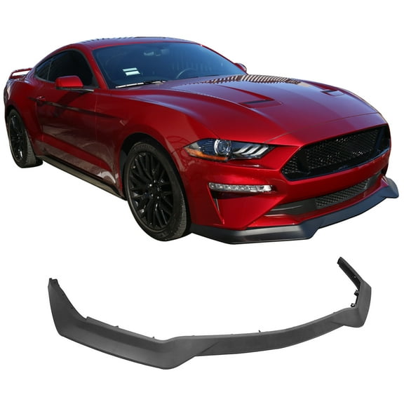 Ikon Motorsports Compatible with 18-23 Ford Mustang GT R Spec Unpainted PP Front Bumper Lip Splitter