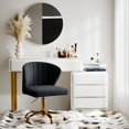 thumbnail image 4 of Swivel Vanity Chair with Gold Legs for Home Office, Adjustable Height Rolling Desk Chair for Home Office Vanity  Black, 4 of 12