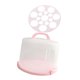 thumbnail image 4 of Porta pasteles con tapa, caja portátil para pasteles, soporte para pasteles, base rosa para servir 10 pulgadas con rejilla, 4 of 9
