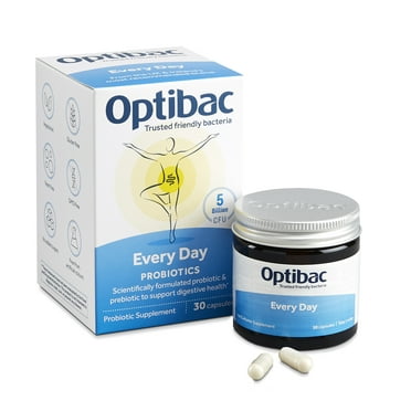 Optibac Probiotics Every Day - Vegetarian Probiotic Supplement for Digestion & Gut Health, 5 Billion CFU & Prebiotic - 30 Capsules
