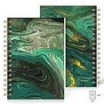 thumbnail image 2 of DAOLEN Lined Hardcover Spiral Journal Notebook [Green Marble Print] [A5] [100gsm] [Ruled] Premium Thick Paper - Green, 2 of 3