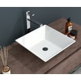 thumbnail image 5 of 16"×16"×5" White Ceramic Rectangular Countertop Bathroom Sink, 5 of 8