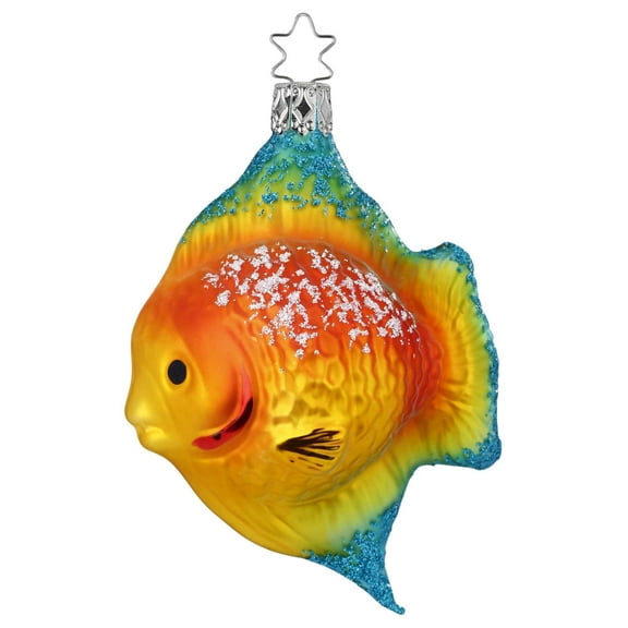 Inge Glas Angel Fish Yellow Glass Ornament Christmas Ocean 10098S021