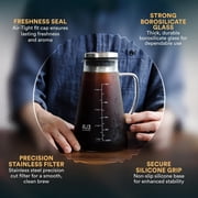 Ovalware Cold Brew Coffee/Tea Maker 1.0L RJ3 Borosilicate Glass Carafe Stainless-Steel Filter