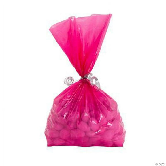 Pink Medium Cellophane Bags, Party, Party Supplies, 50 Pieces