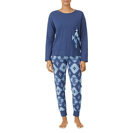 

LAUREN RALPH LAUREN Womens Cotton Long Sleeve Top and Jogger Pants Pajama Set X-Large