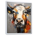 thumbnail image 2 of Designart "Urban Pop Art With A Cow I" Animals Cow Floater Framed Canvas Wall Art, 2 of 5