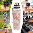 thumbnail image 7 of Roses Pink Sports Water Bottle Portable Travel Mug 32oz BPA Free Leak Proof Straw Transparent Tritan for Gym Yoga Cycling Camping, 7 of 7