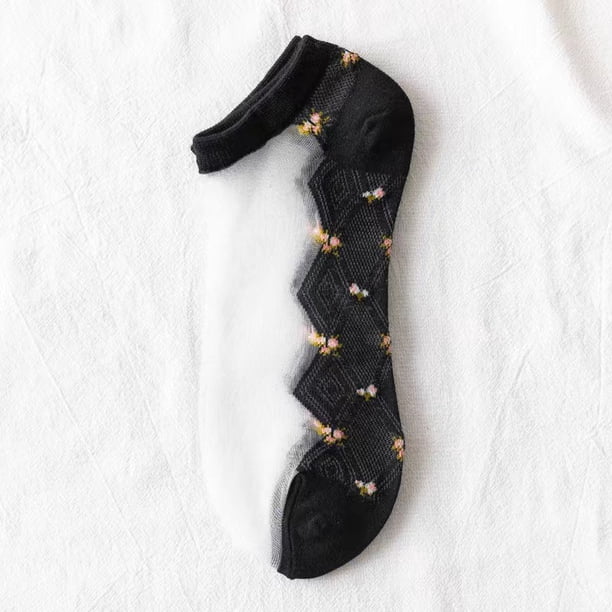 Xiao Hua pares de calcetines invisibles para mujer - Tobilleros bajos antideslizantes - Calcetines invisibles para uso casual y formal - Suaves y elásticos, color negro A