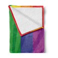 thumbnail image 2 of Pride Soft Flannel Fleece Throw Blanket, People Celebrating International Day for LGBT Community Colorful Striped Design, Cozy Plush for Indoor and Outdoor Use, 50" x 60", Multicolor, by Ambesonne, 2 of 5
