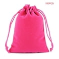 thumbnail image 3 of Toystoory 100 piezas de bolsas de joyería de terciopelo con cordón de almacenamiento pequeño organizador a prueba de polvo caramelo fiesta Almacenamiento y organización del hogar Rosa roja, 3 of 6