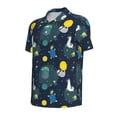 thumbnail image 2 of Balery Space and Animals Printed Men’s Short Sleeve Polo Shirt, Midweight Men's Shirt,Golf Polo shirts -Medium, 2 of 9