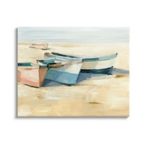 Stupell Industries Docked Boats Painting Transportation Painting Gallery Wrapped Canvas Art Print Wall Art, 20 x 16