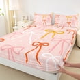 thumbnail image 3 of Homewish Colorful Bow Knot Twin Sheet Sets 3pcs for Kids Children,Stars Print Twin Fitted Sheet Microfiber,Cartoon Bow Breathable Flat Sheet,Ultra Soft Home Decor, 3 of 7