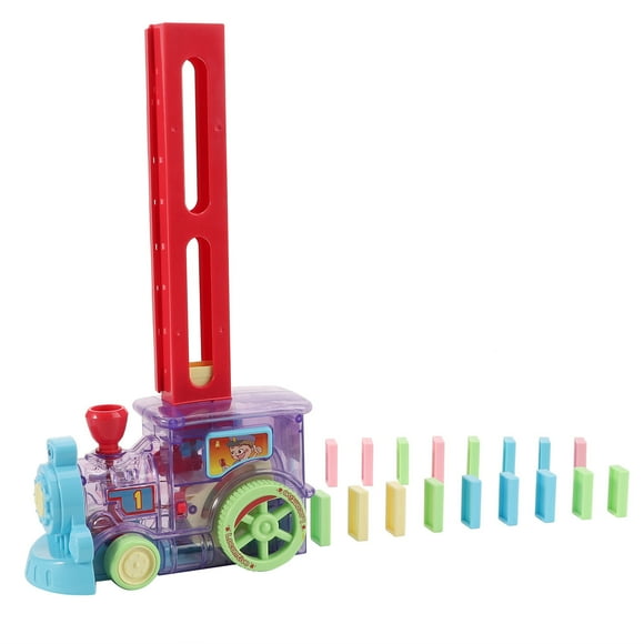 Domino Game Car Toy, Children Domino Car Toy Puzzle Beautiful Electric for Kids Children Above 3 Years Old Home 80pcs Domino