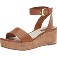 thumbnail image 3 of Franco Sarto Womens Presley Platform Wedge Sandal Tan Brown Leather 7.5M, 3 of 5