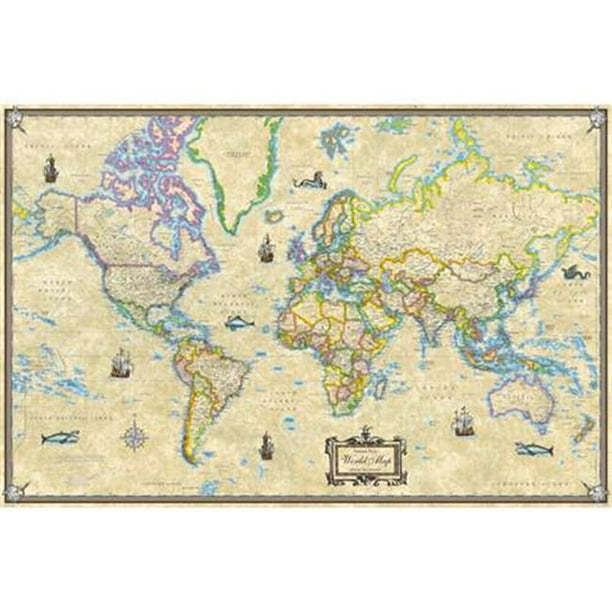 Universal Map 16176 Monde Antique Monté