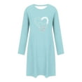 thumbnail image 4 of Sakmal Long Sleeve Mumu Nightgownss for Women Cute Valentines Love Nightshirt Heart Print Knee Length Ladies Nightgown M, 4 of 6