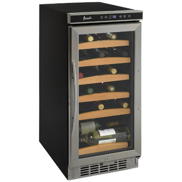 Avanti 32 BOTTLE BUILTIN WINE COOLER / BLACK WITH STAINLESS STEEL