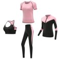 thumbnail image 1 of Ropa Deportiva de secado rápido para mujer, conjunto de ropa de yoga para gimnasio, traje de abrigo, sujetador, camiseta y leggings para entrenamiento, 2019, 1 of 5