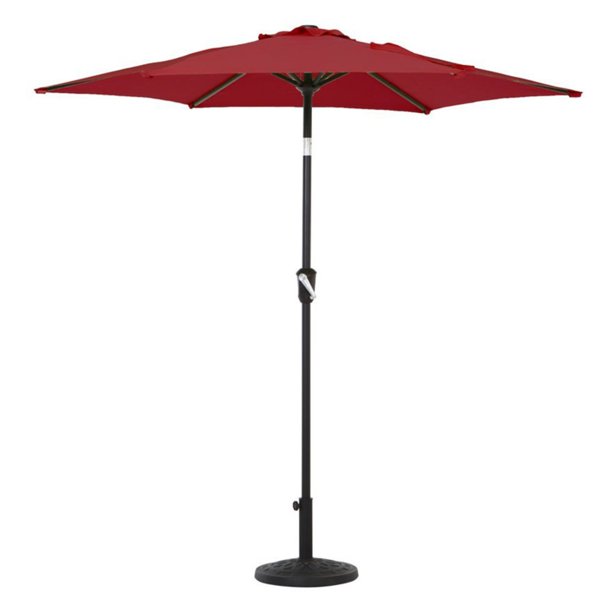 Grand Patio 7 5 Ft Uv Protected Push Button Tilt And Crank Market Patio Umbrella Walmart Com Walmart Com