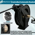 thumbnail image 6 of iMeshbean Retractable Power Pressure Washer Hose Reel, 3/8" x 50ft 4800PSI Rubber Hose,Wall Mount Garden Hose Holder, Auto Rewind Air Compressor Hose Reel, Heavy Duty Metal Hose Stand for Yard/Garden, 6 of 19