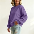 thumbnail image 4 of Womens Oversized Sweatshirts Basic Solid Tops Fall Winter Clothes Crewneck Outfits Pullover, 280, 4 of 6