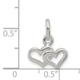 thumbnail image 2 of 925 Argent Sterling Double Coeur Pendentif Pendentif Amour Multiple, 2 of 6
