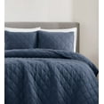 thumbnail image 4 of Brooklyn Loom Diamond Stiched Prewashed 100% Cotton Blue 2-Piece Twin Quilt Set, Solid Casual themed, Adult Bedding, OEKO-TEX Certified, 4 of 10