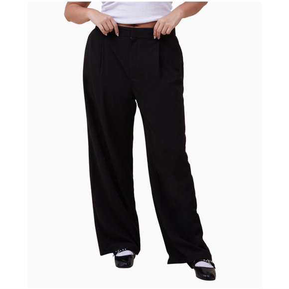 Cotton On Womens Tailoring Casual Trouser Pants, Black, 8