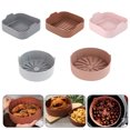 thumbnail image 1 of Amdohai New Air Fryer Silicone Grill Pan Multifunctional Silicone Pad Instant Pot Accessories Round one 16cm brown, 1 of 4