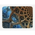 thumbnail image 1 of Fractal Bath Mat, Fantastic Dimensional Stripes Pattern with Retro Baroque Influences Robotic Design, Non-Slip Plush Mat Bathroom Kitchen Laundry Room Decor, 29.5 X 17.5 Inches, Golden Blue, Ambesonne, 1 of 2