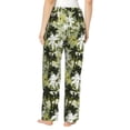 thumbnail image 3 of Naloa Hawaii Palms Print Women’s Ultra-Soft Comfy Pajama Lounge Pants with Pockets & Drawstring, 3 of 8