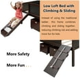 thumbnail image 5 of Bellemave Twin Size Kids Low Loft Bed with Slide, Climbing Frame, Two Movable Drawers, Multifunctional Chalkboard for Kids, Boys & Girls (Wood, Brown), 5 of 10